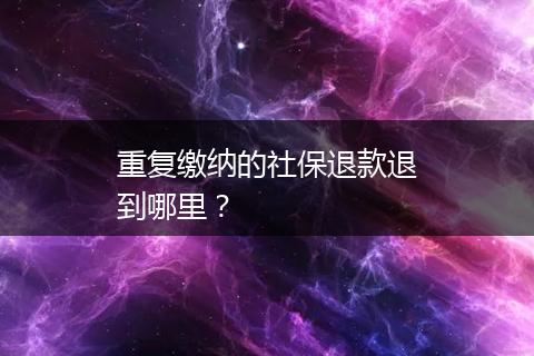 重复缴纳的社保退款退到哪里？