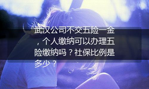 武汉公司不交五险一金，个人缴纳可以办理五险缴纳吗？社保比例是多少？