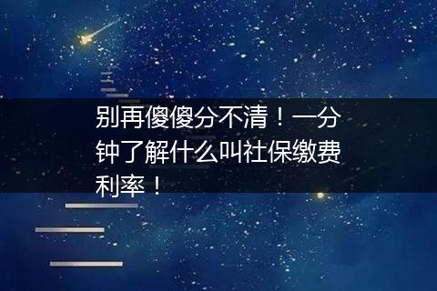 别再傻傻分不清！一分钟了解什么叫社保缴费利率！