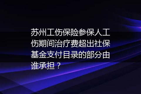 苏州工伤保险参保人工伤期间治疗费超出社保基金支付目录的部分由谁承担？