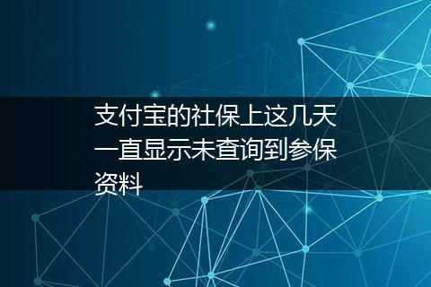 支付宝的社保上这几天一直显示未查询到参保资料