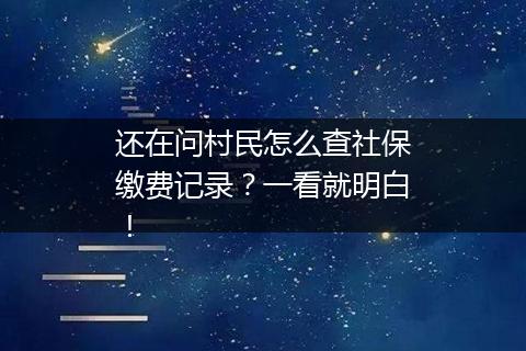 还在问村民怎么查社保缴费记录？一看就明白！