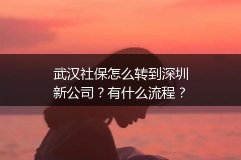 武汉社保怎么转到深圳新公司？有什么流程？
