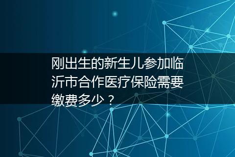 刚出生的新生儿参加临沂市合作医疗保险需要缴费多少？