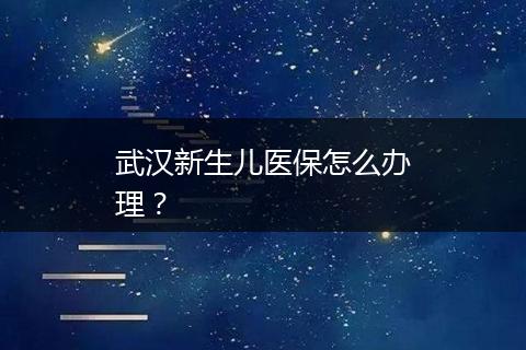 武汉新生儿医保怎么办理？