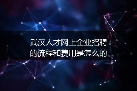 武汉人才网上企业招聘的流程和费用是怎么的