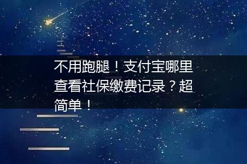 不用跑腿！支付宝哪里查看社保缴费记录？超简单！