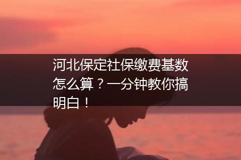 河北保定社保缴费基数怎么算？一分钟教你搞明白！
