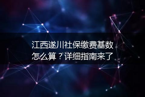 江西遂川社保缴费基数怎么算？详细指南来了