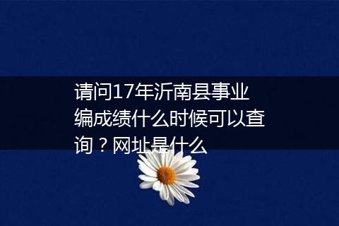 请问17年沂南县事业编成绩什么时候可以查询？网址是什么