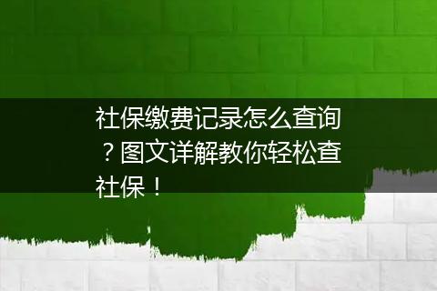 社保缴费记录怎么查询？图文详解教你轻松查社保！