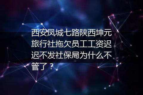 西安凤城七路陕西坤元旅行社拖欠员工工资迟迟不发社保局为什么不管了？