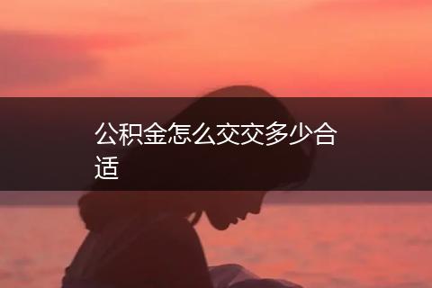 公积金怎么交交多少合适