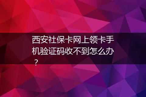 西安社保卡网上领卡手机验证码收不到怎么办？