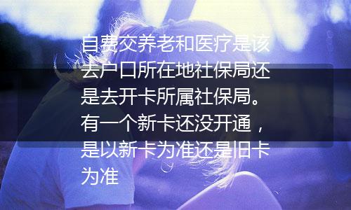 自费交养老和医疗是该去户口所在地社保局还是去开卡所属社保局。有一个新卡还没开通，是以新卡为准还是旧卡为准