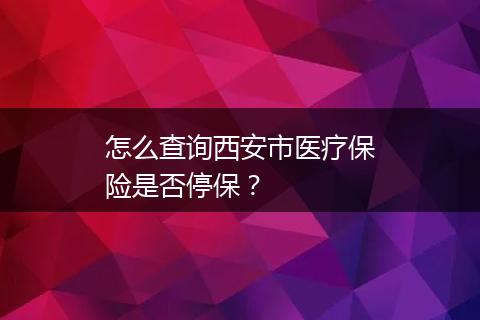 怎么查询西安市医疗保险是否停保？