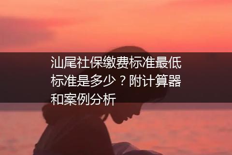 汕尾社保缴费标准最低标准是多少？附计算器和案例分析