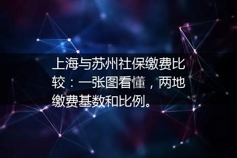 上海与苏州社保缴费比较：一张图看懂，两地缴费基数和比例。