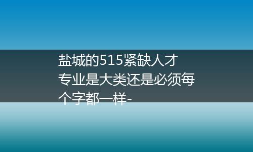 盐城的515紧缺人才专业是大类还是必须每个字都一样-
