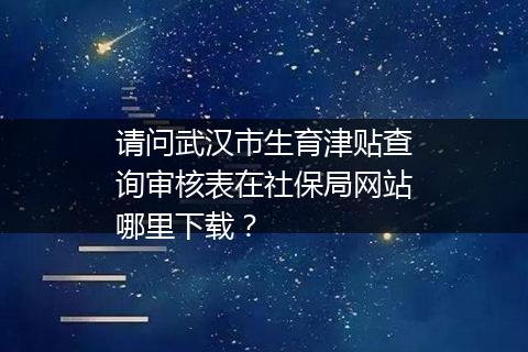 请问武汉市生育津贴查询审核表在社保局网站哪里下载？